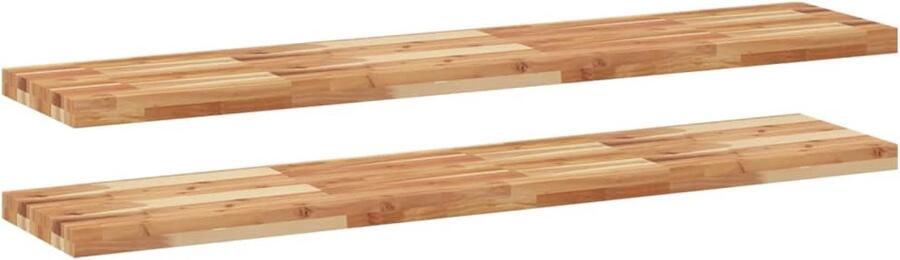 VidaXL Wandschappen 2 stuks Acaciahout 140x30x4 cm Zwevende Wandplank Houten Plank Acaciahout Ruime Bespaard
