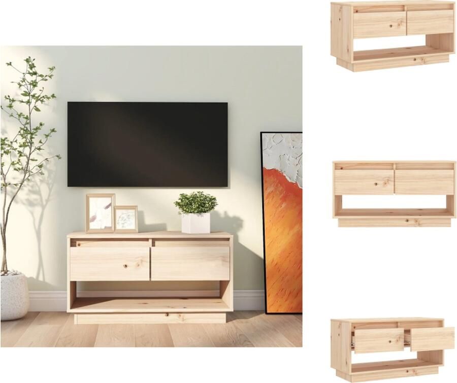 VidaXL Tv-kast Tv-kasten Tv-meubel Hifi-meubel Tv-meubel 74x34x40 cm massief grenenhout