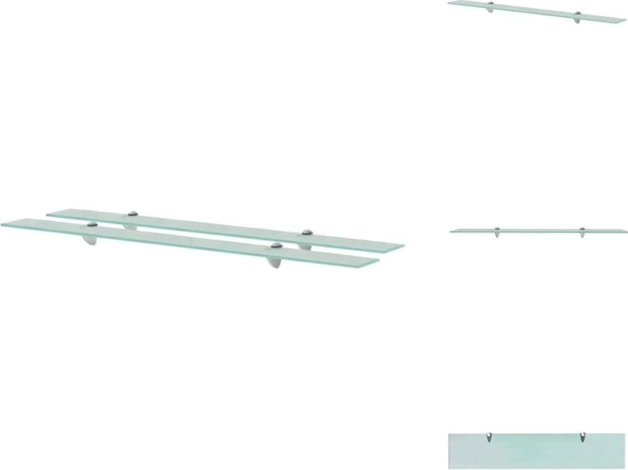 VidaXL Zwevende Plank Zwevende Planken Wandplank Wandplanken Schappen zwevend 2 st 100x20 cm 8 mm glas - Foto 2