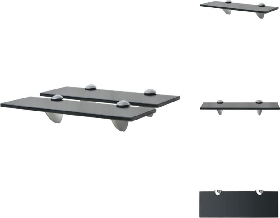 VidaXL Zwevende Plank Zwevende Planken Wandplank Wandplanken Schappen zwevend 2 st 30x10 cm 8 mm glas
