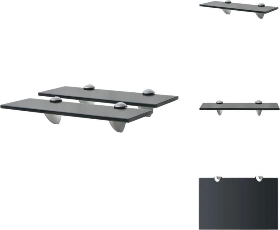 VidaXL Zwevende Plank Zwevende Planken Wandplank Wandplanken Schappen zwevend 2 st 30x20 cm 8 mm glas