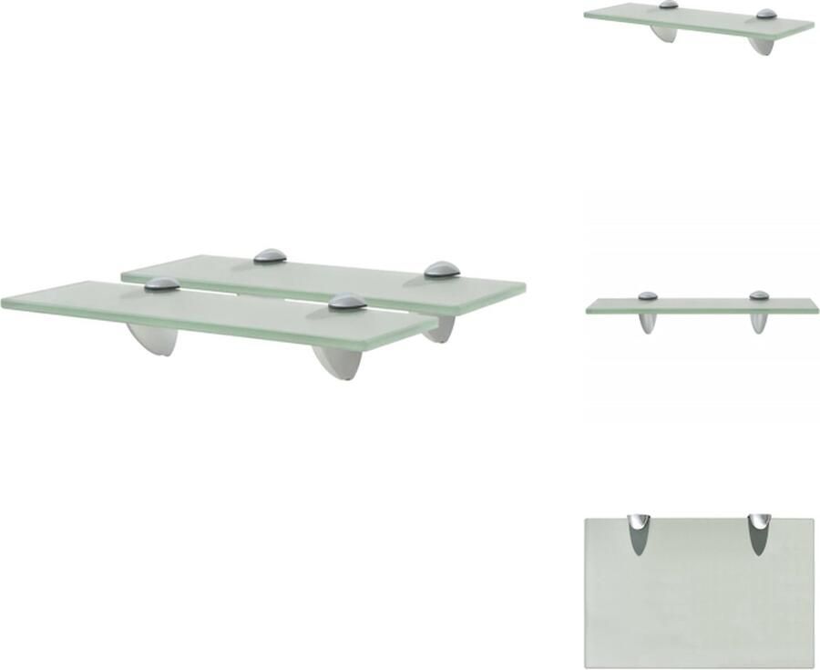 VidaXL Zwevende Plank Zwevende Planken Wandplank Wandplanken Schappen zwevend 2 st 30x20 cm 8 mm glas