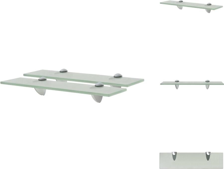 The Living Store Schappen zwevend 2 st 40x10 cm 8 mm glas Zwevende Planken Wandplanken Glazen Schap Opbergruimte Woonaccessoires