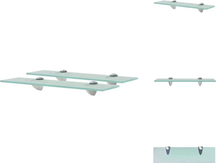 VidaXL Zwevende Plank Zwevende Planken Wandplank Wandplanken Schappen zwevend 2 st 40x10 cm 8 mm glas