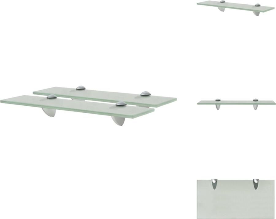 VidaXL Zwevende Plank Zwevende Planken Wandplank Wandplanken Schappen zwevend 2 st 40x20 cm 8 mm glas - Foto 2