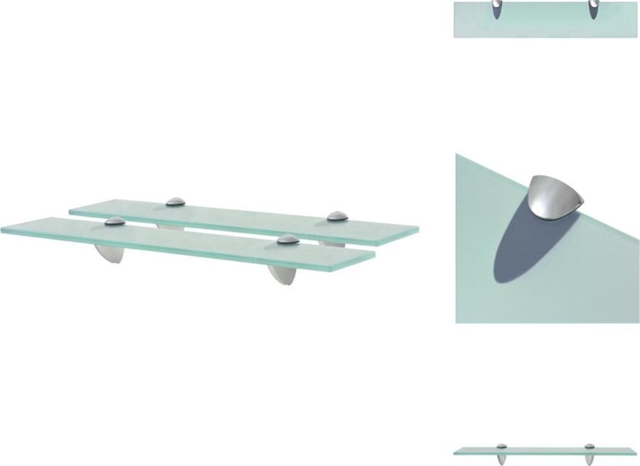 VidaXL Zwevende Plank Zwevende Planken Wandplank Wandplanken Schappen zwevend 2 st 50x10 cm 8 mm glas