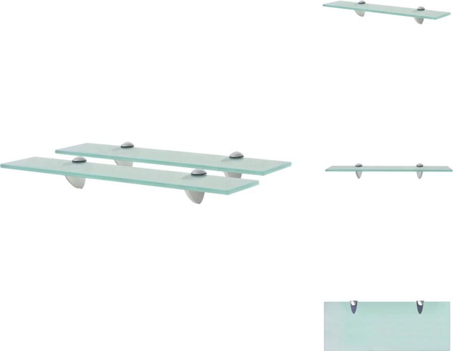 VidaXL Zwevende Plank Zwevende Planken Wandplank Wandplanken Schappen zwevend 2 st 50x20 cm 8 mm glas