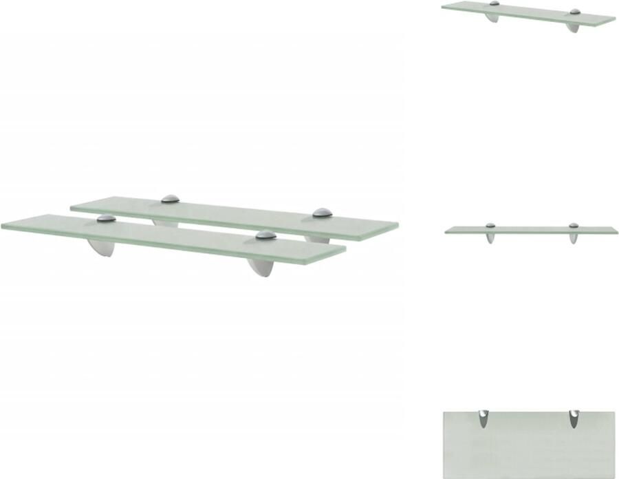 VidaXL Zwevende Plank Zwevende Planken Wandplank Wandplanken Schappen zwevend 2 st 50x20 cm 8 mm glas