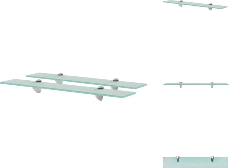 VidaXL Zwevende Plank Zwevende Planken Wandplank Wandplanken Schappen zwevend 2 st 60x10 cm 8 mm glas - Foto 2