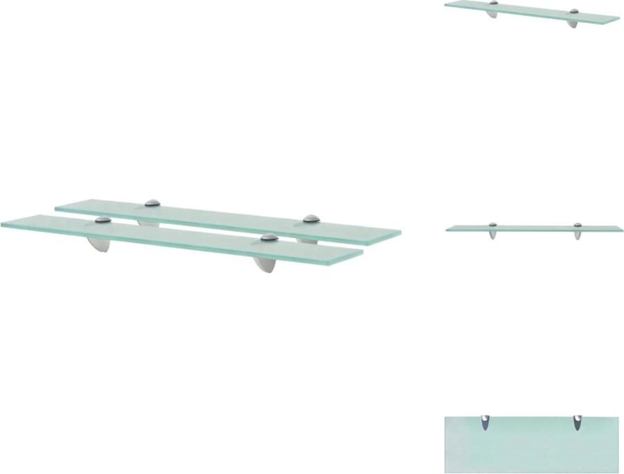 VidaXL Zwevende Plank Zwevende Planken Wandplank Wandplanken Schappen zwevend 2 st 60x20 cm 8 mm glas
