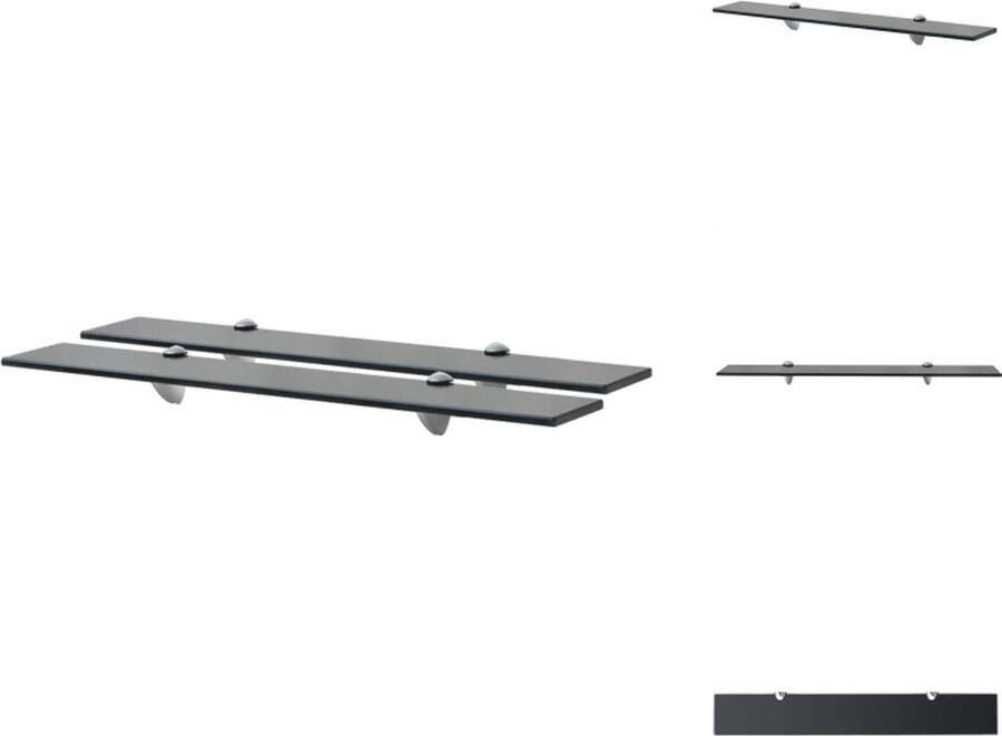 VidaXL Zwevende Plank Zwevende Planken Wandplank Wandplanken Schappen zwevend 2 st 70x10 cm 8 mm glas - Foto 2
