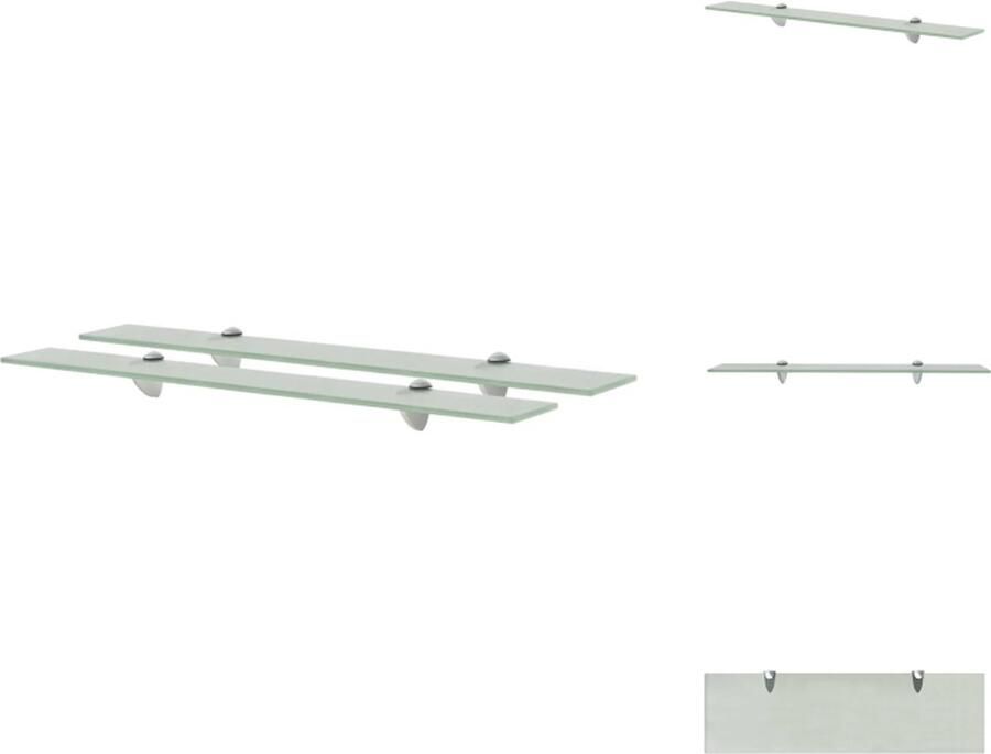 VidaXL Zwevende Plank Zwevende Planken Wandplank Wandplanken Schappen zwevend 2 st 70x20 cm 8 mm glas