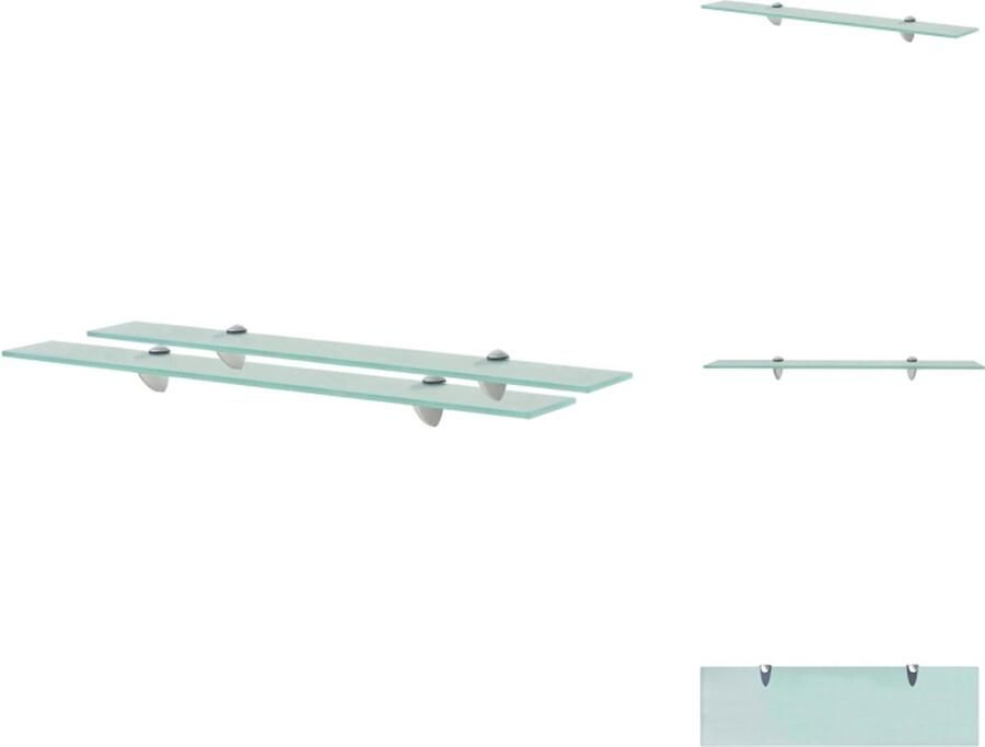 VidaXL Zwevende Plank Zwevende Planken Wandplank Wandplanken Schappen zwevend 2 st 70x20 cm 8 mm glas