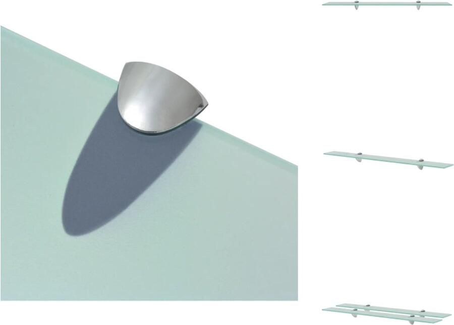 VidaXL Zwevende Plank Zwevende Planken Wandplank Wandplanken Schappen zwevend 2 st 80x10 cm 8 mm glas