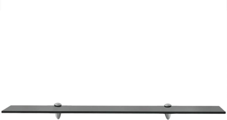 VidaXL Wandplanken Zwevende Planken Schappen zwevend 2 st 80x10 cm 8 mm glas Glazen Schappen Zwarte Schappen Minimalistisch Design