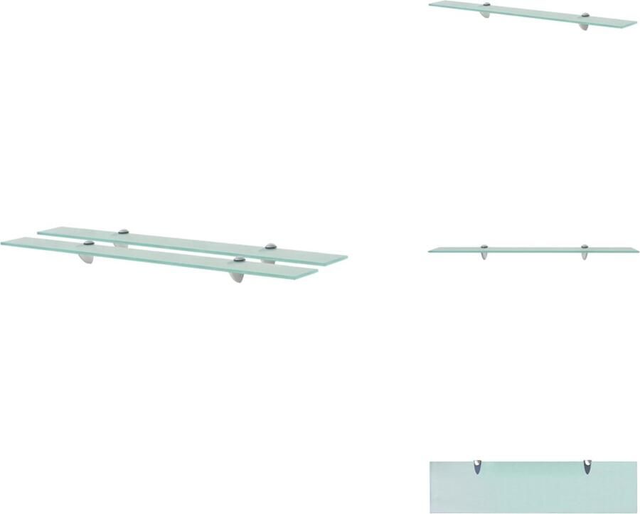 VidaXL Glazen Schappen Zwevende Planken Schappen zwevend 2 st 80x20 cm 8 mm glas Wandplank Interieurdecoratie Modern Design