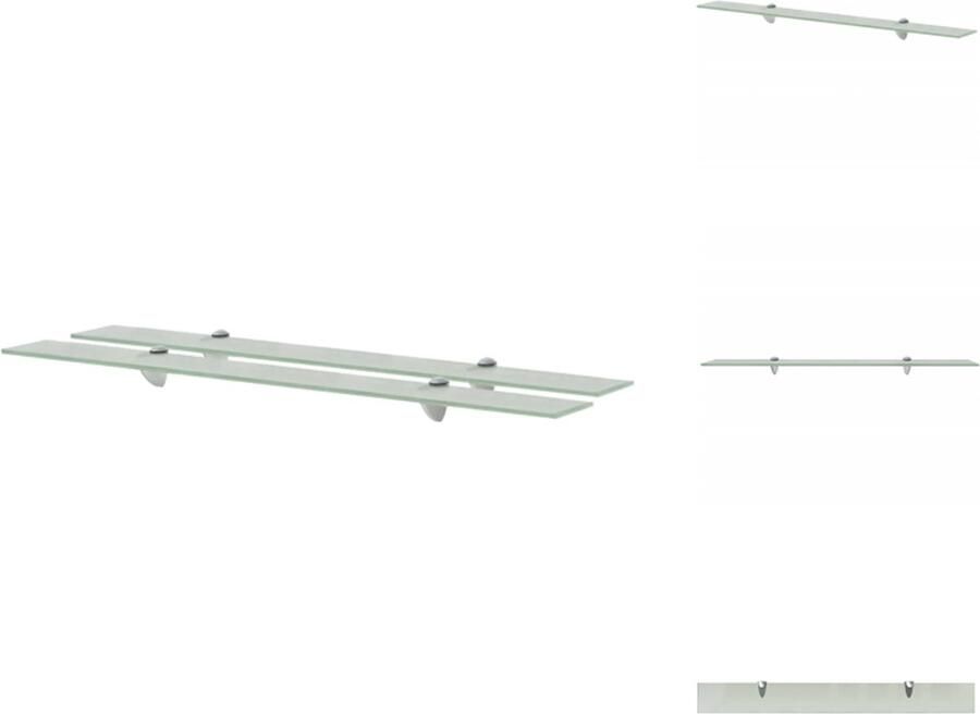 VidaXL Zwevende Plank Zwevende Planken Wandplank Wandplanken Schappen zwevend 2 st 90x10 cm 8 mm glas