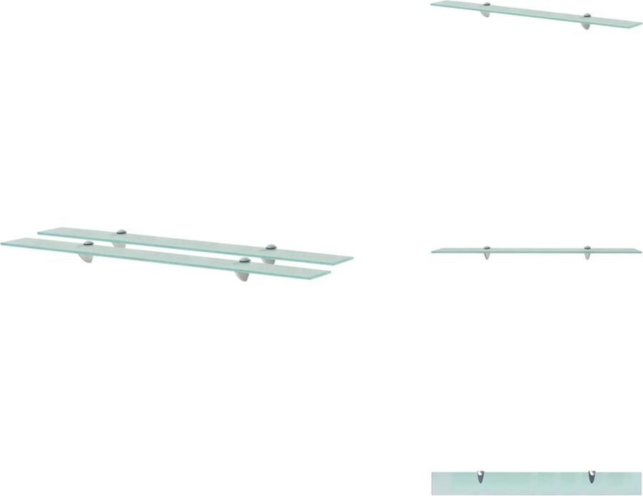 The Living Store Schappen zwevend 2 st 90x10 cm 8 mm glas Zwevende Plank Wandplank Glaswandpaneel Opbergplank Modern Design