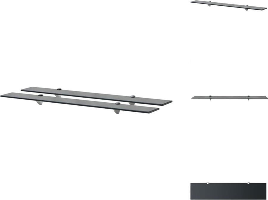 VidaXL Zwevende Plank Zwevende Planken Wandplank Wandplanken Schappen zwevend 2 st 90x20 cm 8 mm glas - Foto 2