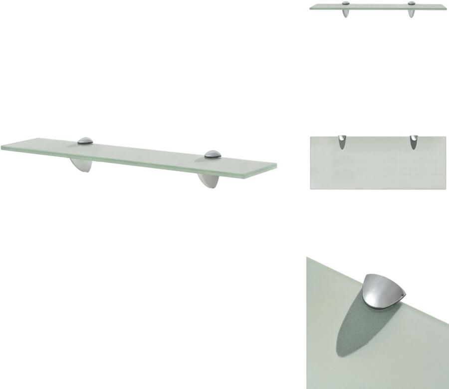 The Living Store Zwevend schap 50x20 cm 8 mm glas Zwevende Plank Wandplank Glazen Schap Vitrinekast Opbergruimte