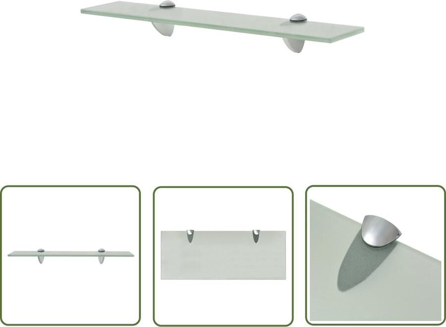 The Living Store Zwevend schap 50x20 cm 8 mm glas Zwevende Plank Wandplank Glazen Schap Vitrinekast Opbergruimte - Foto 2