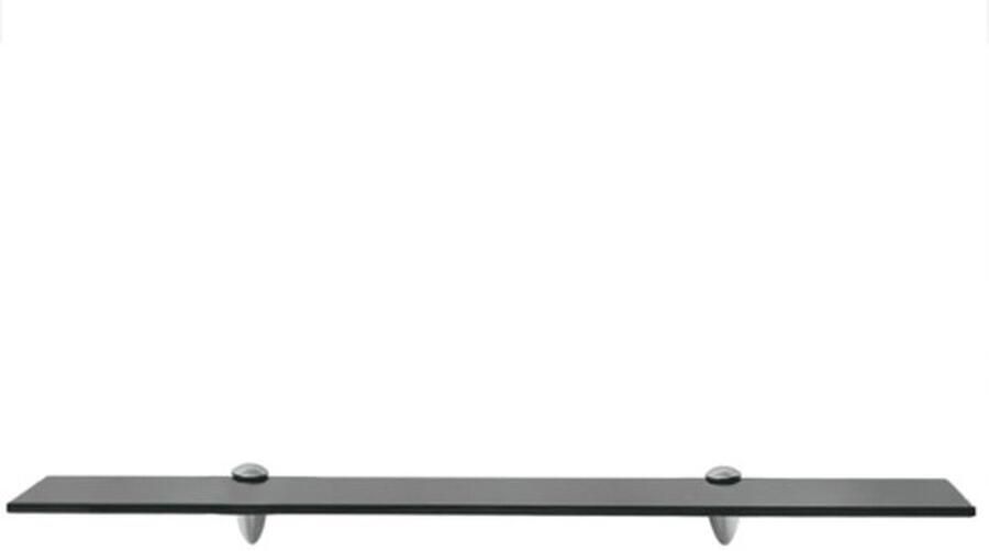 VidaXL zwevend wandplank zwart 70 x 10 cm gehard veiligheidsglas 10 kg draagvermogen Wandsteun