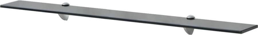VidaXL Zwevende Schappen 90x20 cm Glas Set van 2 Zwevende Plank Wandplank Glaswandpaneel Zwarte Wanddecoratie Modern Design