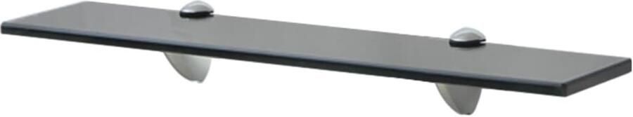 VidaXL Zwevende Schappen Set van 2 50x10 cm Zwevende Plank Wandplank Glaswandpaneel Zwarte Wanddecoratie Opbergplank