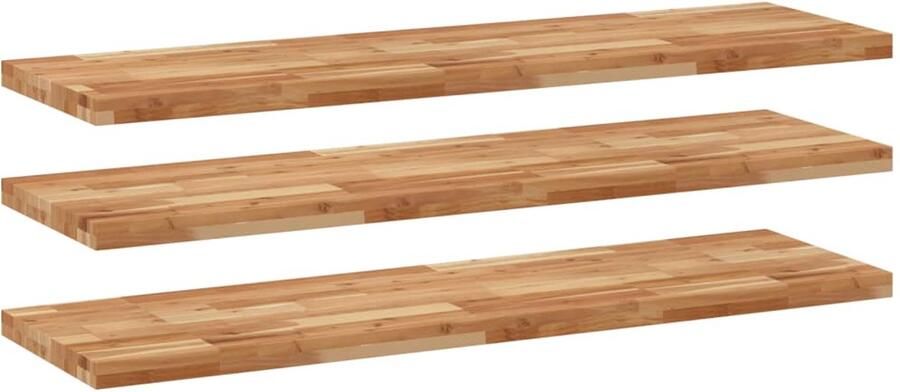 VidaXL Zwevende Wandplanken 3 stuks 140x40x4 cm Zwevende Wandplanken Wandplank Acaciahout Ruime Opbergruimte Designwanddecoratie