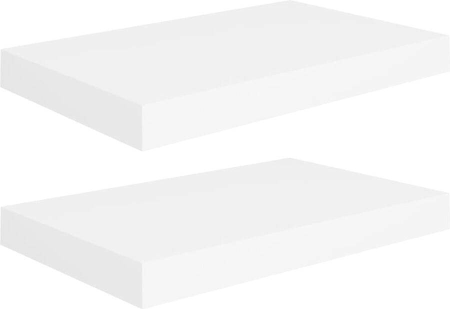 VidaXL Zwevende Wandschappen 2 st MDF Wit Wandplank Zwevende Wandplank Houten Wandplank Mdf Wandplank Witte Wandplank