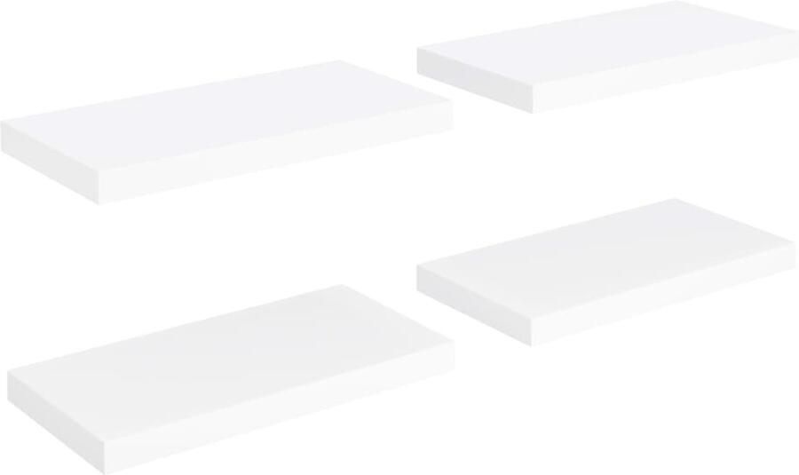 VidaXL Zwevende Wandschappen 4 stuks Wit MDF Wandplank Zwevende Wandplank Houten Wandplank Mdf Wandplank Wit Wandplank