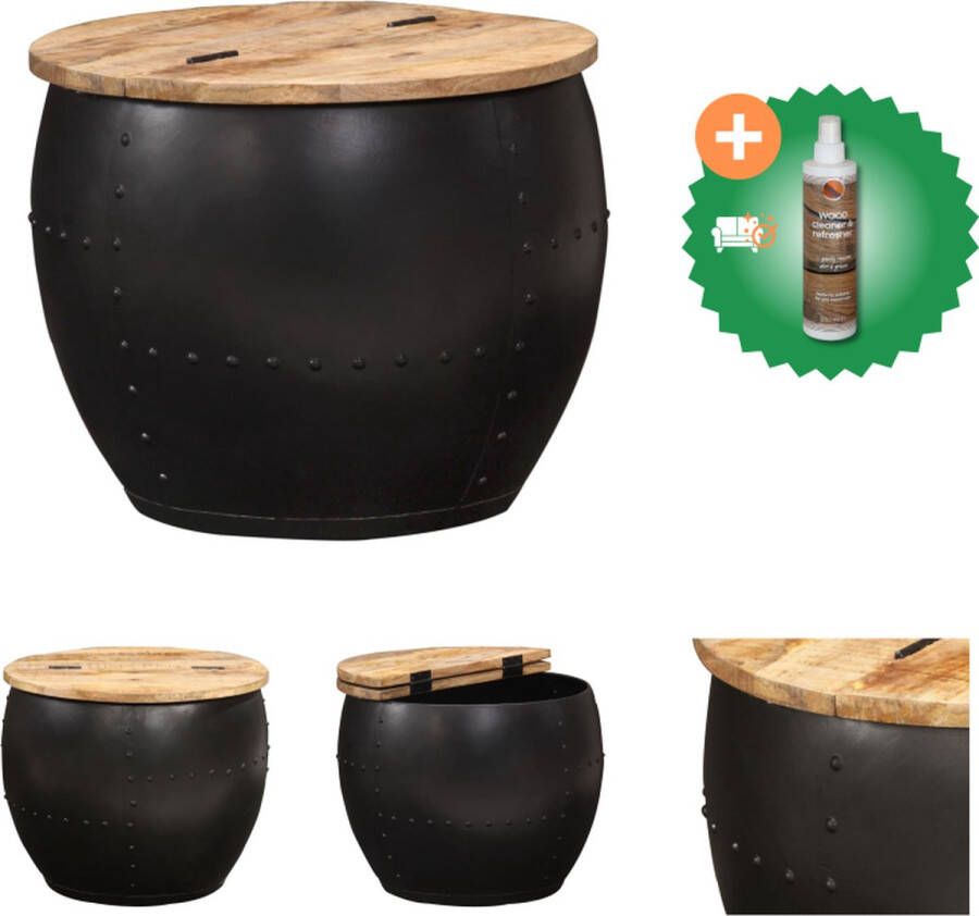 VidaXL Vintage bijzettafel mangohout 53 x 43 cm handgemaakt Tafel Inclusief Houtreiniger en verfrisser