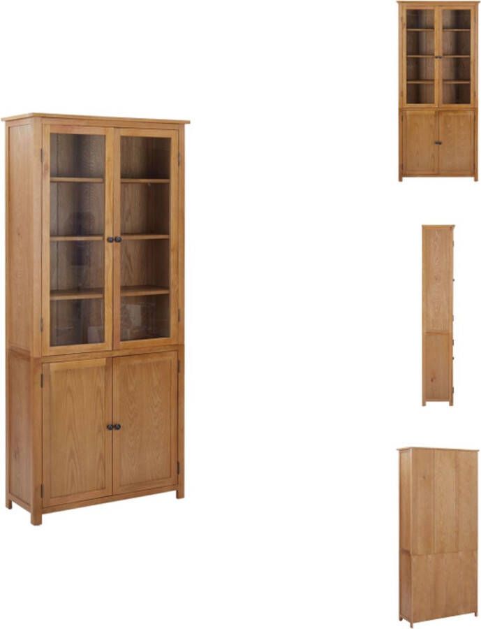 VidaXL Vintage Boekenkast 90 x 35 x 200 cm Massief eikenhout en MDF Kast