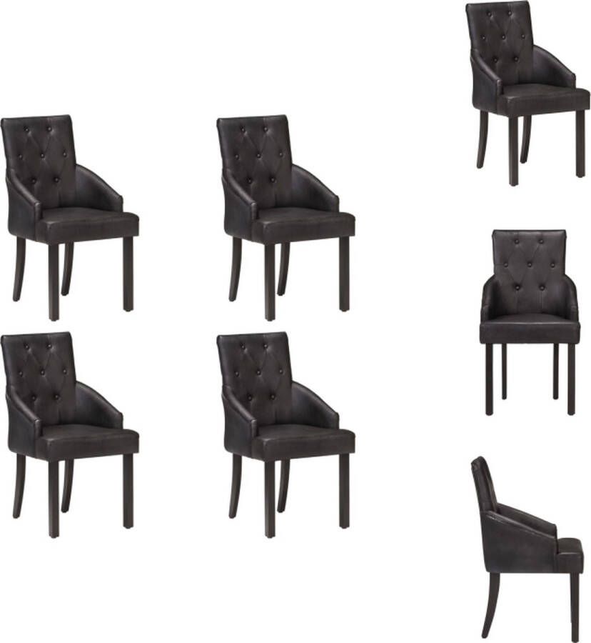 VidaXL Eetkamerstoel Eetkamerstoelen Keukenstoel Keukenstoelen Eetkamerstoelen 4 st echt geitenleer zwart