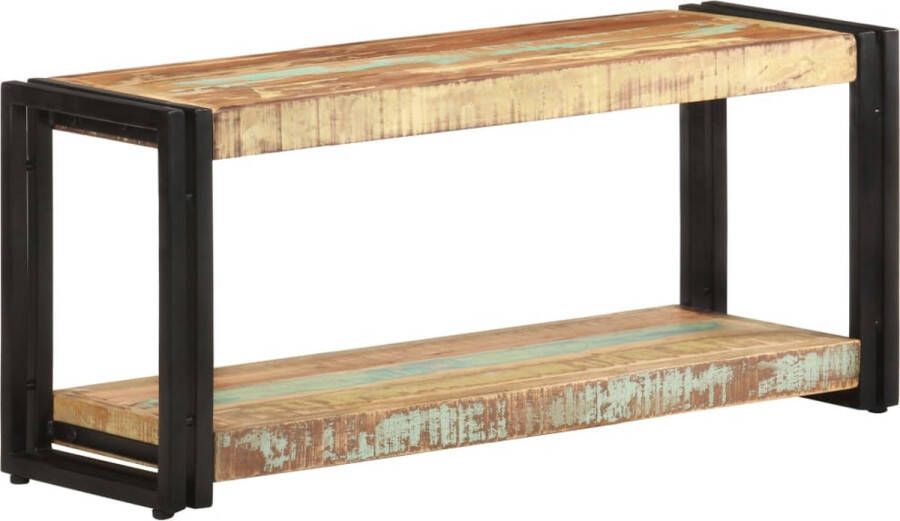 VidaXL Vintage Hifi TV-kast 90 x 30 x 40 cm Massief gerecycled hout met meerkleurige afwerking en gepoedercoat ijzer Kast - Foto 2