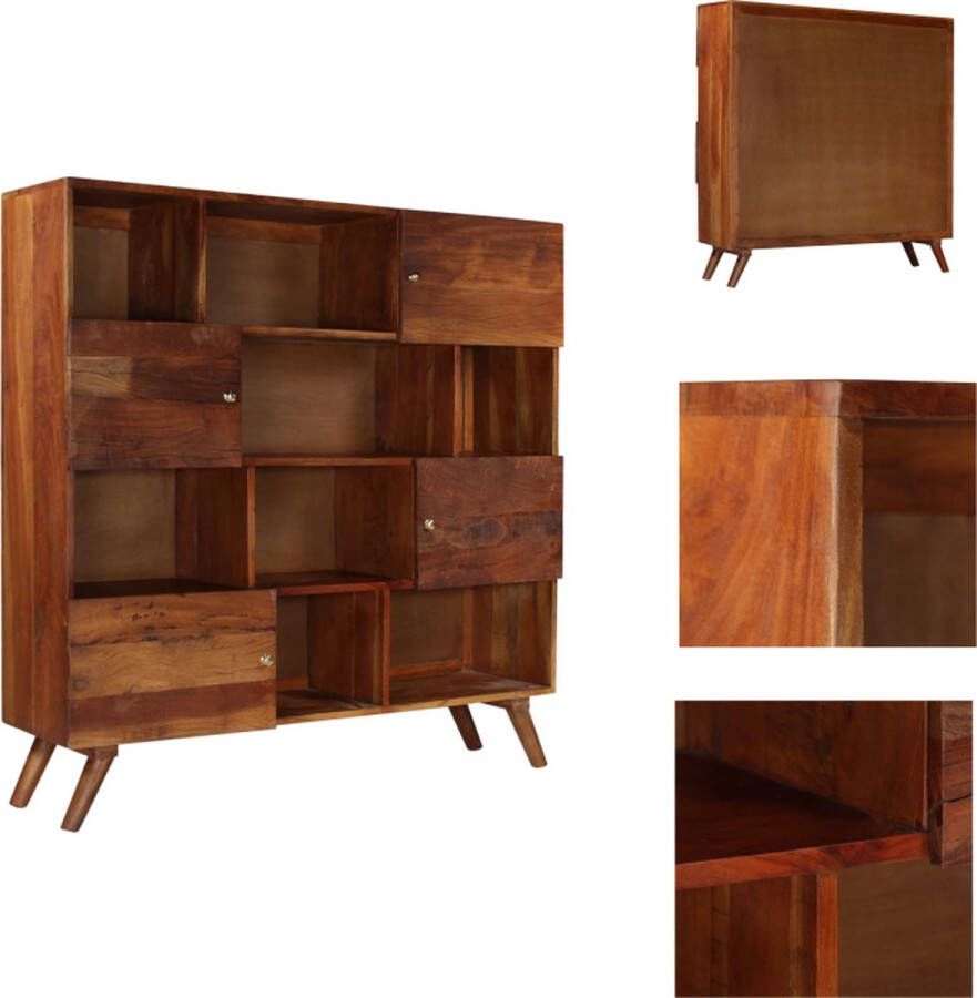 VidaXL Kast Kasten Boekenschap Boekenschappen Hoge kast 150x40x152 cm massief gerecycled hout - Foto 2