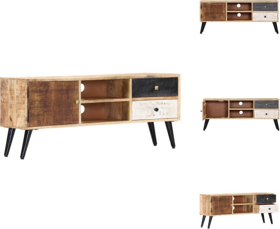 VidaXL Tv-meubel Tv-meubels Houten Tv Meubel Houten Tv Meubels Tv-meubel 115x30x47 cm massief mangohout