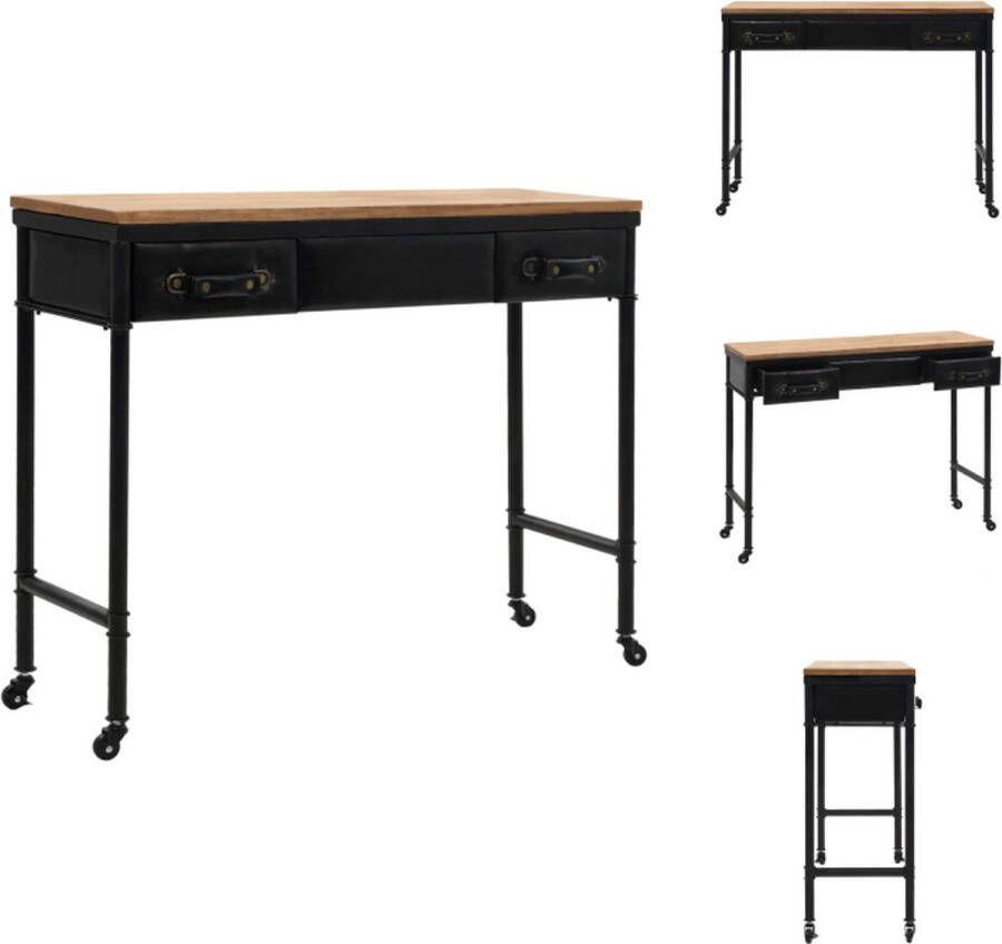 VidaXL Wandtafel Wandtafels Bijzettafel Bijzettafels Wandtafel 100x33-5x80 cm MDF en vurenhout - Foto 2