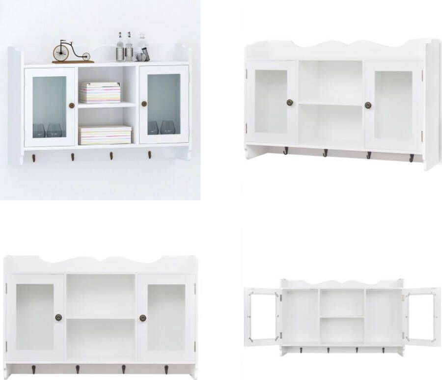 VidaXL Wandschap voor boeken DVD's MDF wit Wandschap Wandschappen Wandplank Wandrek