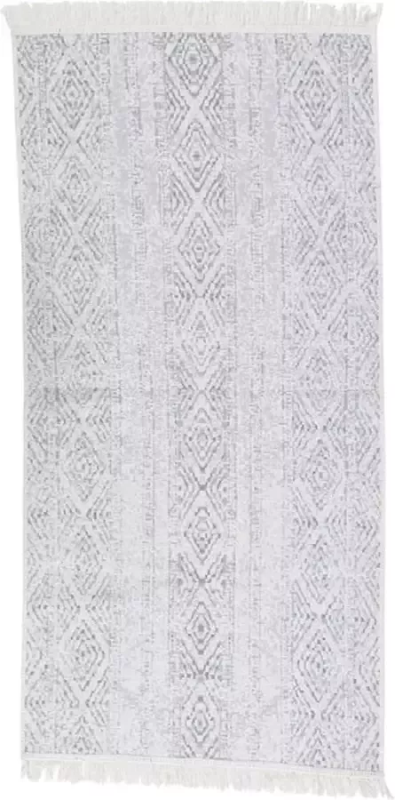 VidaXL Vloerkleed 100x200 cm katoen lichtgrijs