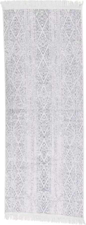 VidaXL Vloerkleed 100x300 cm katoen lichtgrijs