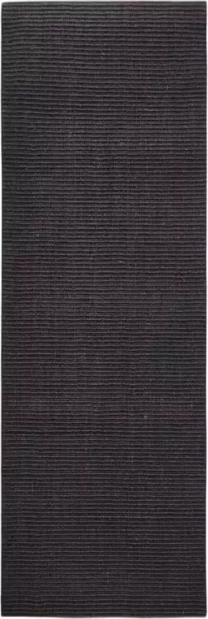 VidaXL Vloerkleed 100x300 cm natuurlijk sisal zwart