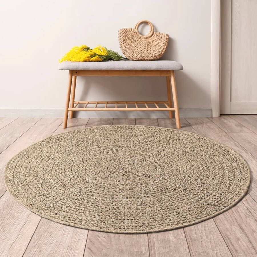 VidaXL -Vloerkleed-ZIZUR-binnen-en-buiten-120-cm-jute-look - Foto 2