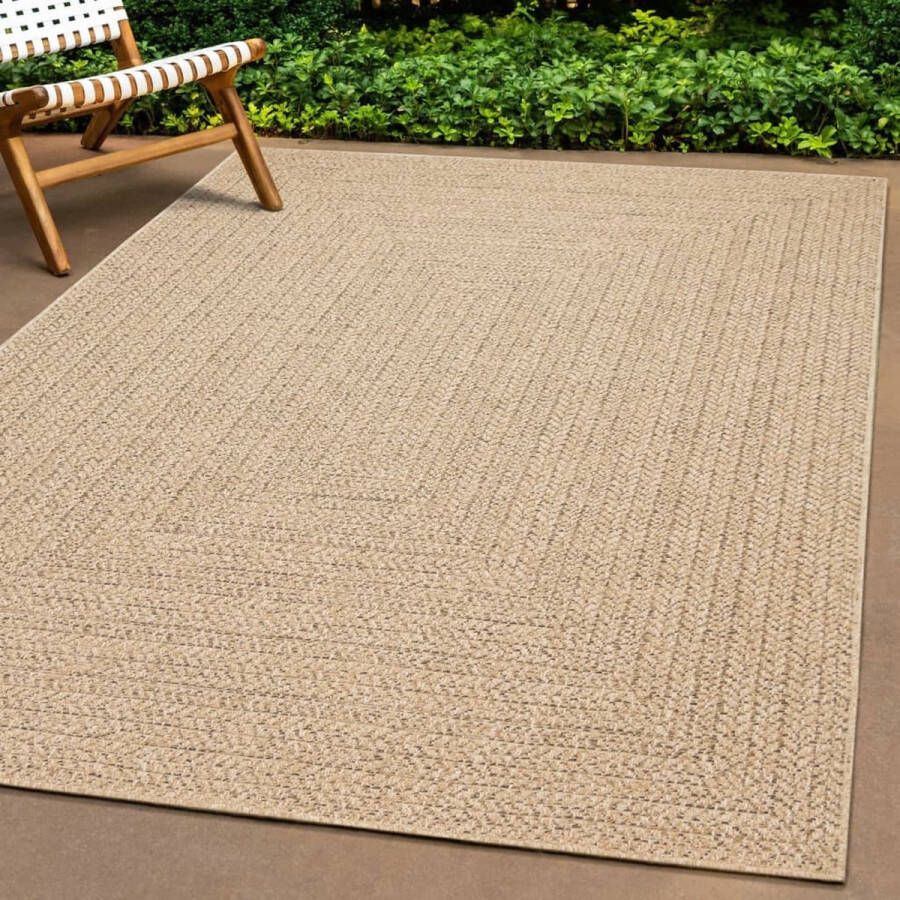 vidaXL Vloerkleed 140x200 cm voor binnen en buiten jute look