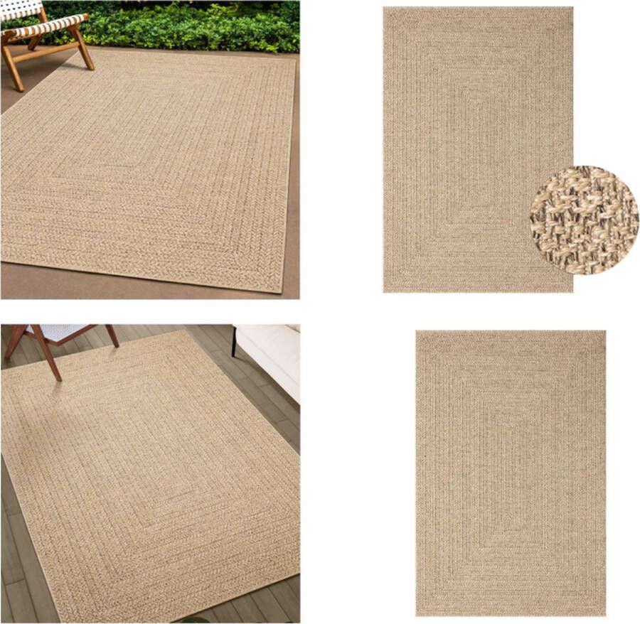 VidaXL Vloerkleed 140x200 cm voor binnen en buiten jute look Vloerkleed Vloerkleden Tapijt Vloerbedekking
