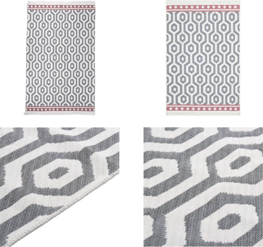 VidaXL Vloerkleed 160x230 cm katoen grijs Vloerkleed Vloerkleden Kleed Tapijt