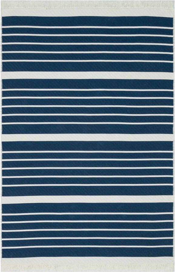 VidaXL -Vloerkleed-160x230-cm-katoen-marineblauw