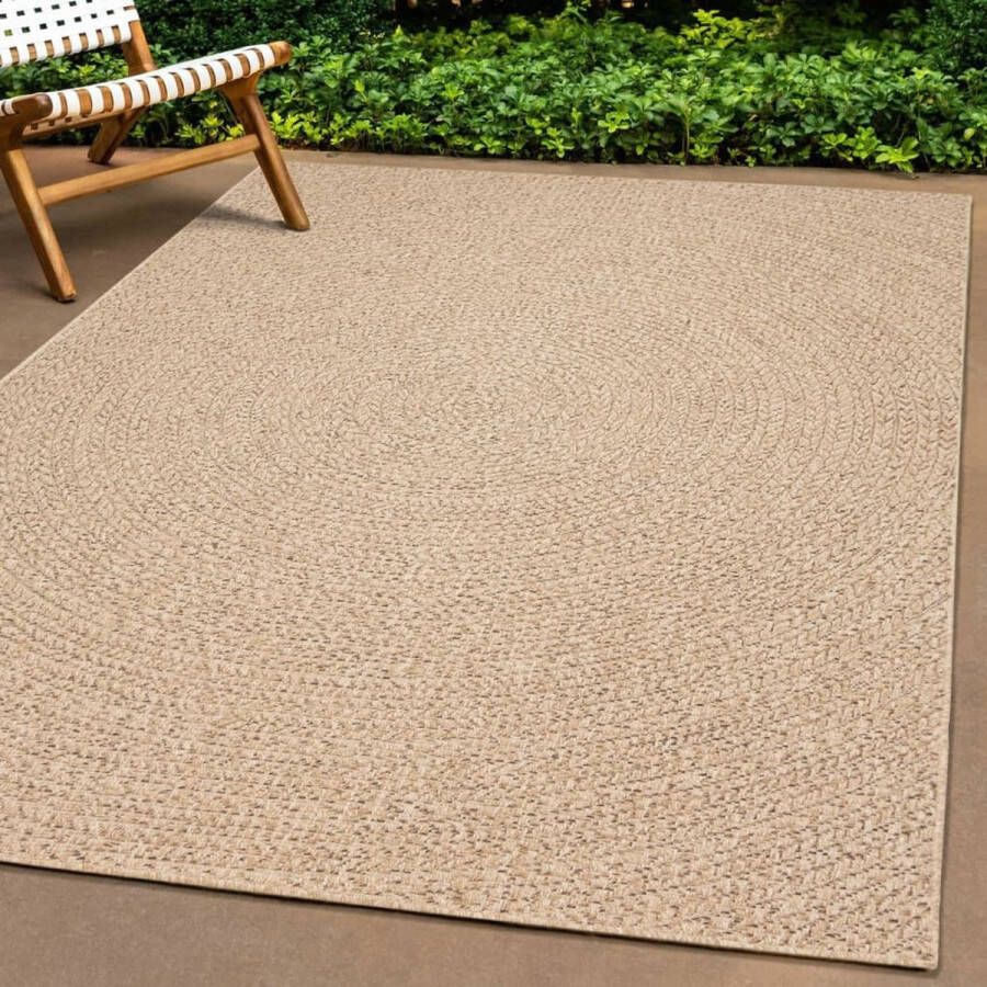 vidaXL Vloerkleed 160x230 cm voor binnen en buiten jute look