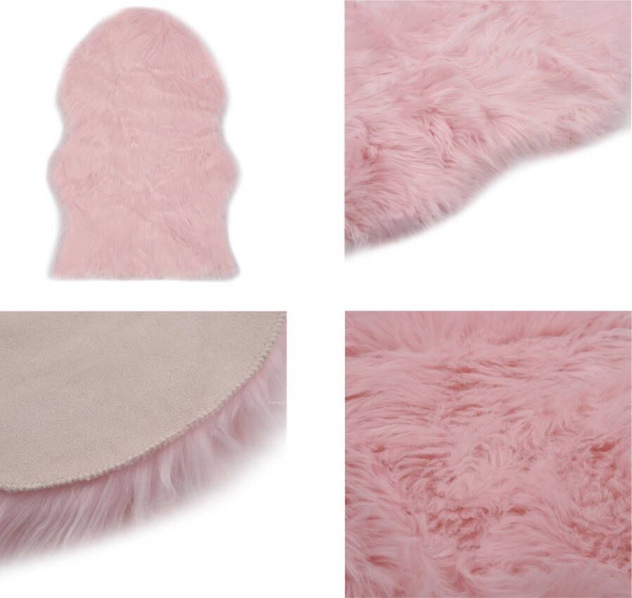 VidaXL Vloerkleed 60x90 cm kunstschapenvacht roze Tapijt Tapijten Kleed Kleden - Foto 2