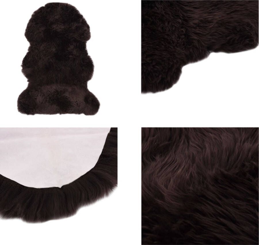 VidaXL Vloerkleed 60x90 cm schapenvacht bruin Vloerkleed Vloerkleden Kleed Kleden